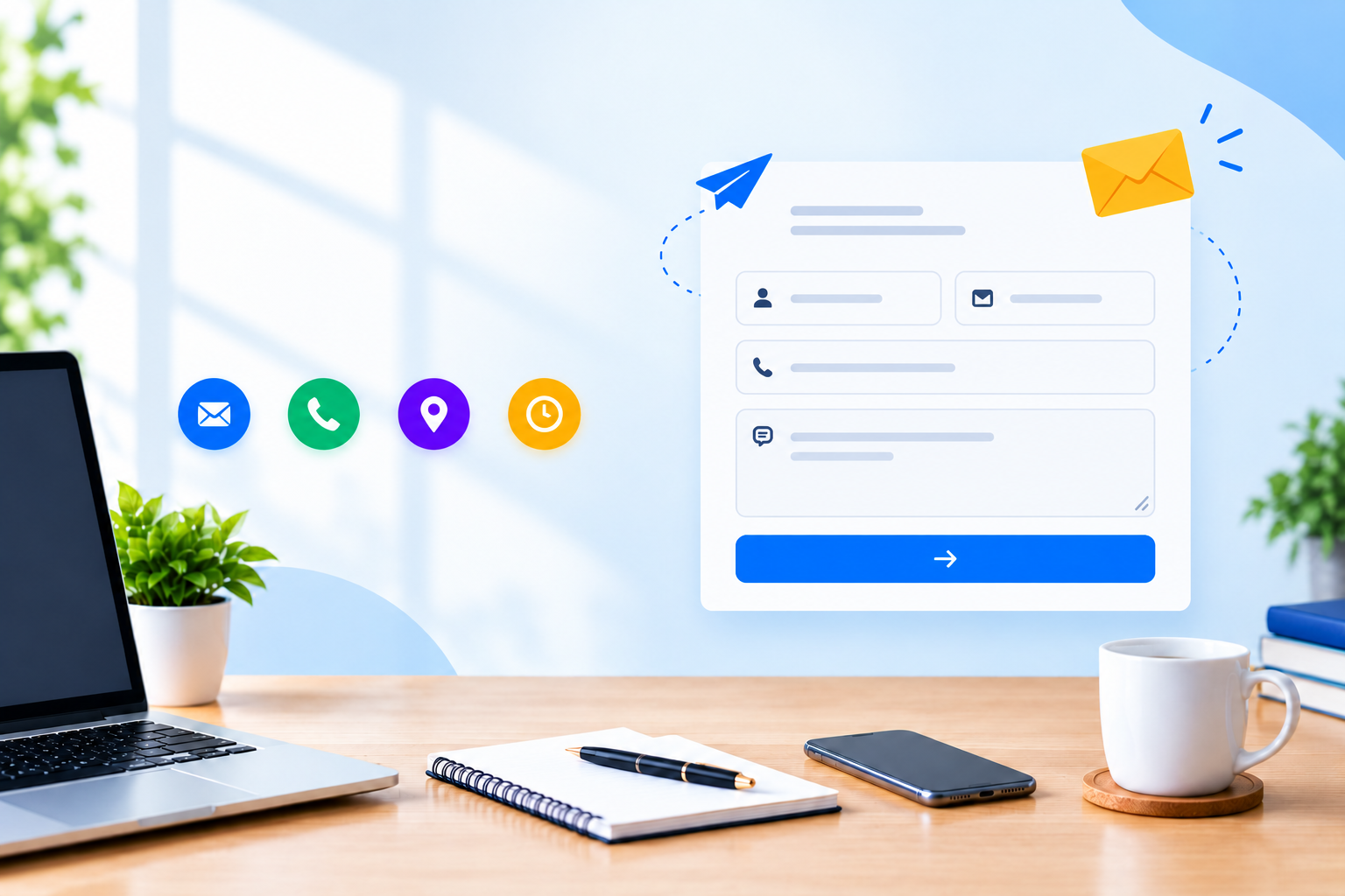 Modern Contact Workspace Illustration